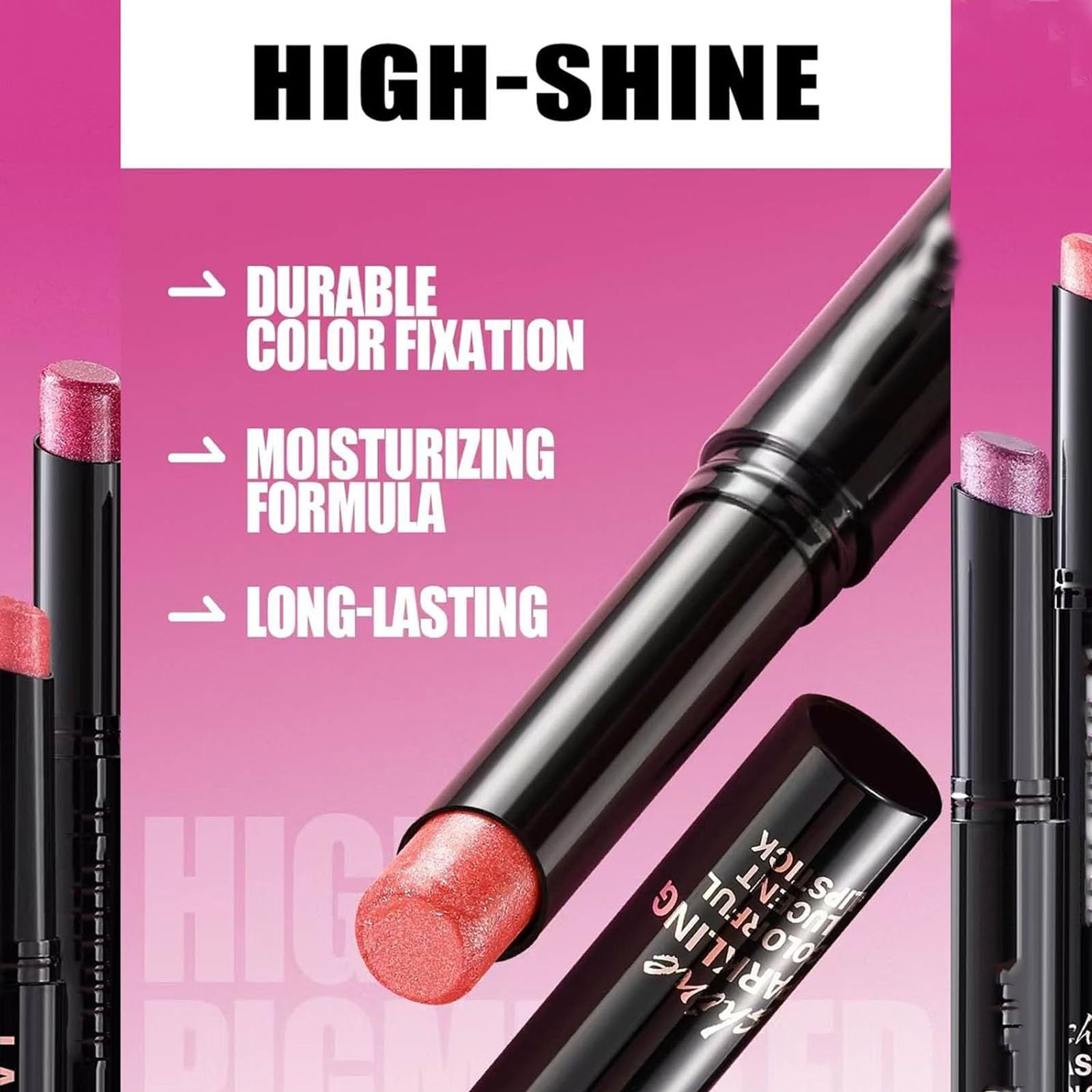 Metiplou Classic Red Lipstick For Women Matte Nude Glitter Highly Pigmented Moisturizing Lip stick Hypoallergenic Waterproof Long Lasting Lipsticks Quick Makeup Lightweight Portable Magenta # 02