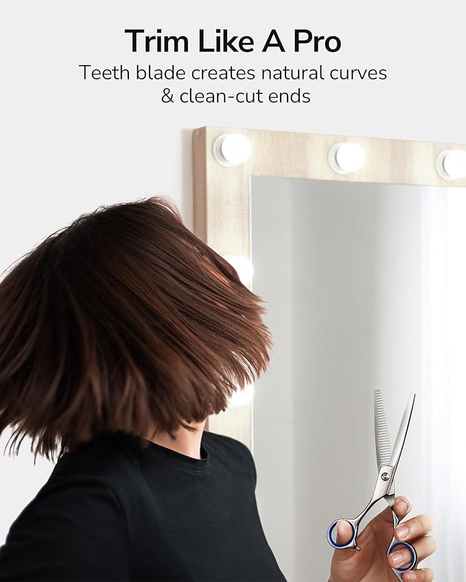 ULG Left-Handed Hair Thinning Scissors, Thinning Shear for Hair Cutting 6.5 inch Professional Barber Scissors Salon Texturizing Shears Made of Japanese Stainless Steel
