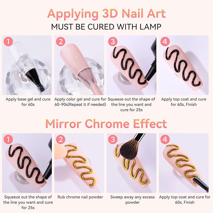 Makartt 3D Nail Gel, 15g Black Sculpting Gel Glue for Molding and Drawing
