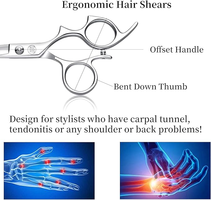 Moontay 6.0" Hair Cutting Shears with Large Finger Holes
