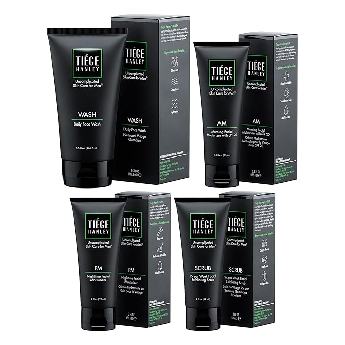 Tiege Hanley Essential Men's Skin Care Set, 90-Day, 4 Piece Kit