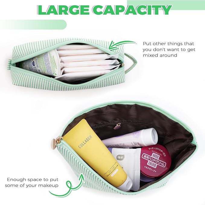 Btffitting Gifts for Teen Girls Women - Birthday Gifts for 10 11 12 13 14 15 16 17 18 Years Old Girl,Makeup Bag Cosmetic Bag,Teacher Gift Trendy Stuff Toiletry Bag - Green,L