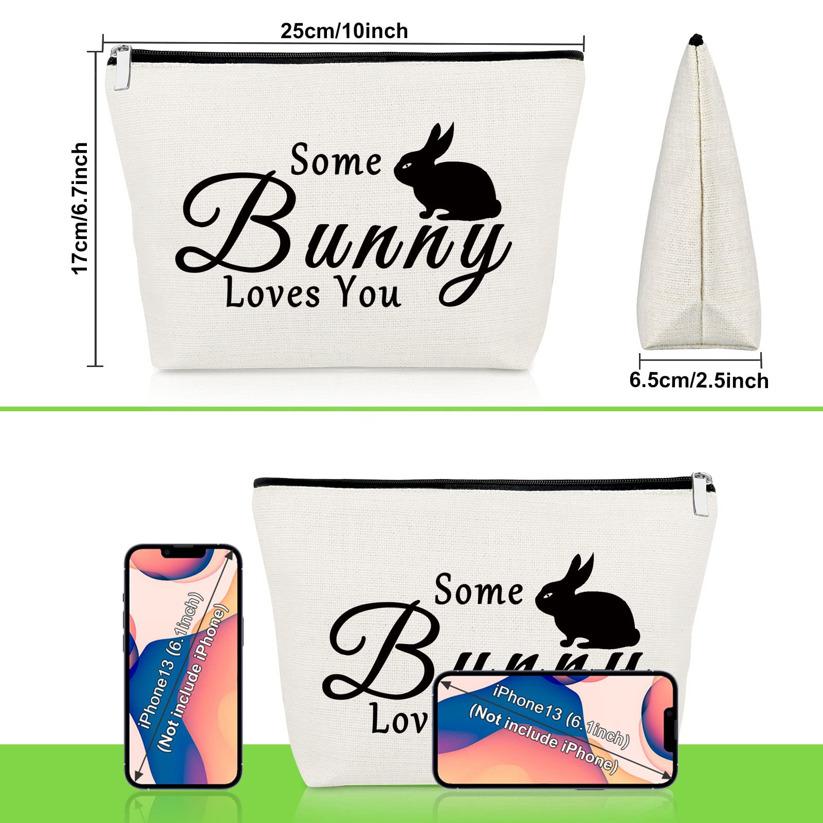 Bunny Lovers Gifts Makeup Bag Bunny Gifts for Women Rabbit Lover Animal Lover Presents for Bunnie Mom Cosmetic Bag Rabbit Presents for Girls Friends Sister Christmas Birthday Travel Cosmetic Pouch