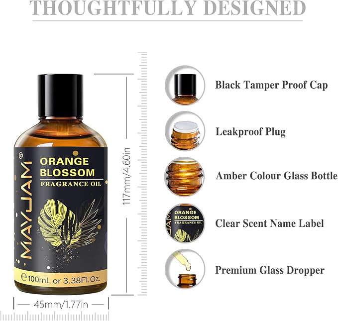 MAYJAM Orange Blossom Fragrance Oil Essential Oils for Diffusers, 3.38FL.OZ