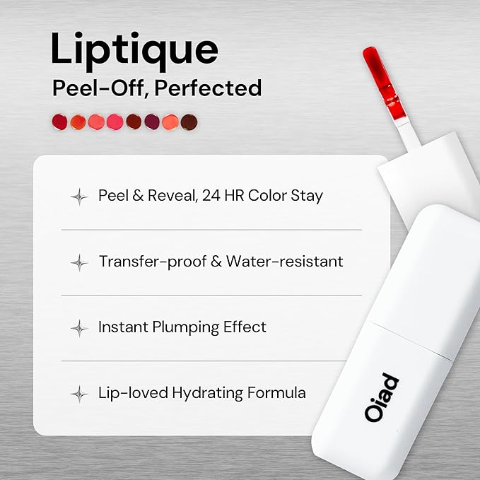 Liptique Korean Lip Stain Peel Off - 24 Hour Long Lasting Lip Tattoo, Waterproof & Transfer Proof, Nourishing & Hydrating Lip Tint for Women, Instant Plumping Lip Tints Peel Off (005 WEIRVE)