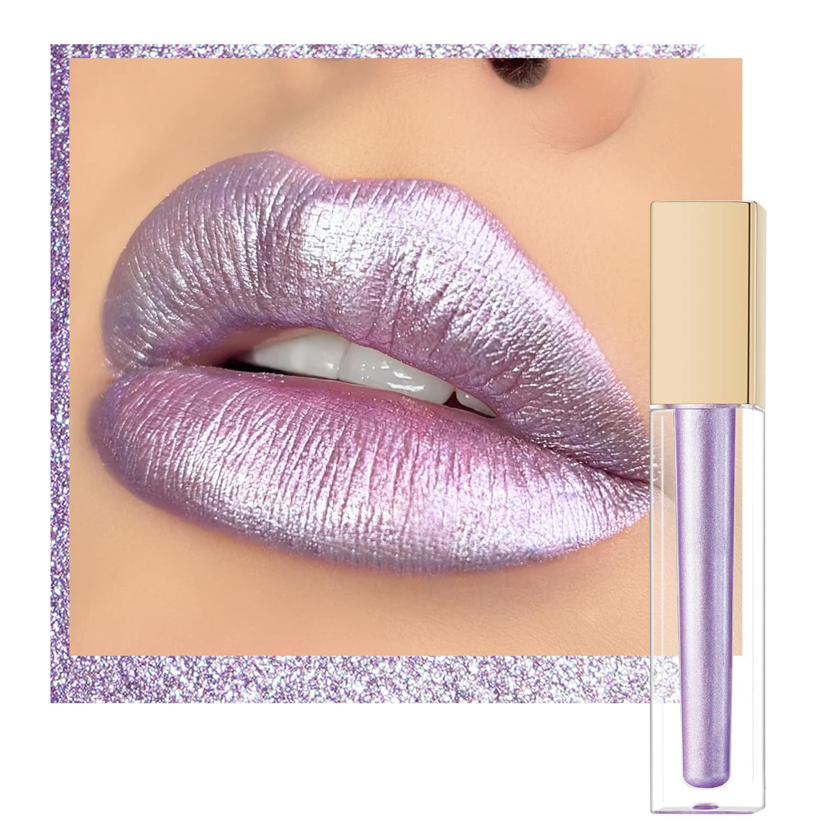 Oulac Metallic Shine Liquid Lipstick Set for Women, Dual Use for Lips & Eyeshadow, Long Lasting Lip Gloss, Metallic Matte High Impact Lip Color No Transfer Vegan Formula, 4.5ml, MD01+04+07