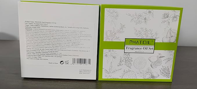 PHATOIL Fragrance Oil Set 10 Oils for Home Diffuser, Aromatherapy 0.34fl.oz