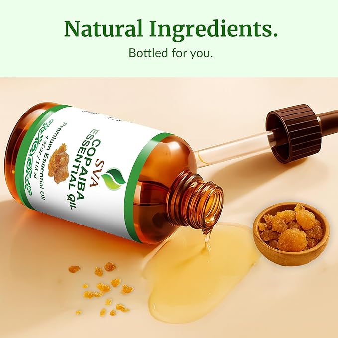 SVA Copaiba Essential Oil, Glass Bottle with Dropper, 4 Fl Oz (118 ml)