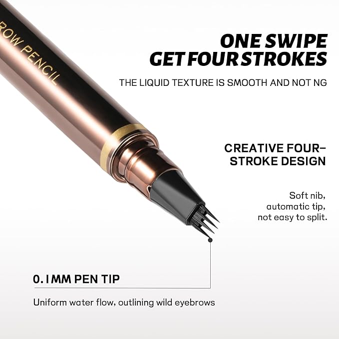 Espoce 2 Pack Eyebrow Pen, Waterproof Microblading Eyebrow Pencil, 4 Tip Precise Eye Brow Makeup Pen for Women to Effortlessly Create Hair Like Natural Brows, Non Dry Out and Last All Day (Blonde)