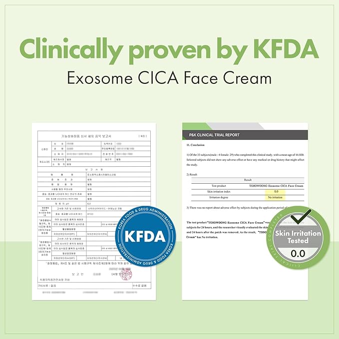 TOSOWOONG Exosome CICA Face Cream for Redness & Blemish-Prone Skin, Calming