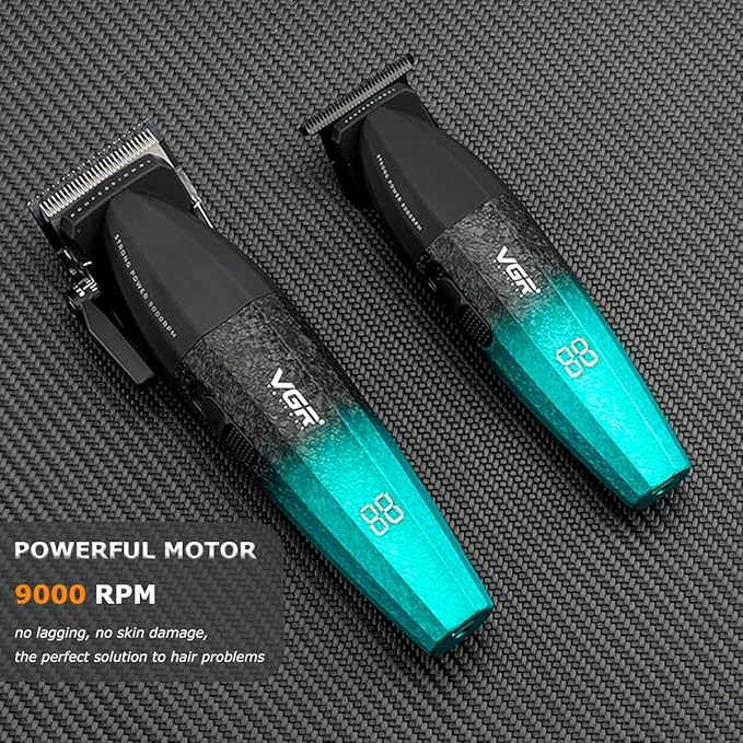 VGR 640 Professional Hair Clippers for Men with Clipper Trimmer Set, Green