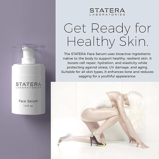 STATERA Laboratories Face Serum 1.0 fl. oz | Helps Improve Skin Tone & Hydration, Enhances Firmness & Elasticity, Reduces Wrinkles and Supports Skin Longevity | Contains Hyaluronic Acid