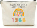 ancpeany 60th Birthday Gifts for Women Her, Happy 60th Birthday Decorations for Woman, Wife, Mom, Grandma, 1966 60 Year Old Gift Ideas Makeup Bag, Mothers Day, Christmas Cosmetic Travel Zipper Pouch
