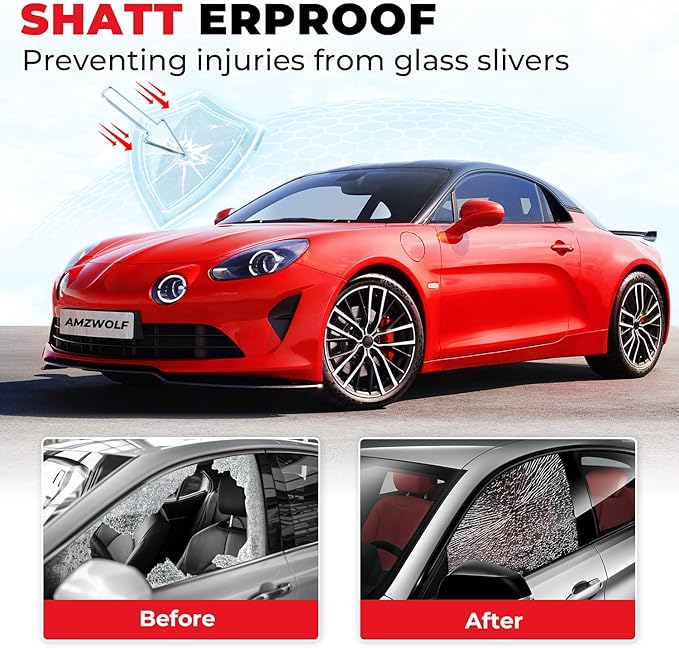 Amzwolf 20% VLT Ceramic Car Window Tint Film (20In x 20Ft), 99% UV & 96% IRR Blocks, 5-Layer Automotive Tints for Privacy Sun & Glare Protection Heat Blocking Scratch Resistant