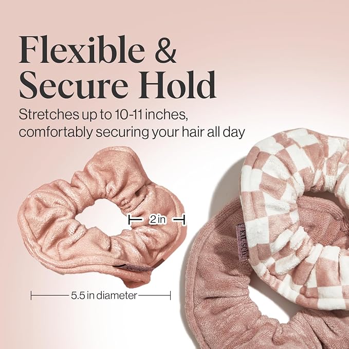 Kitsch Microfiber Quick-Dry Hair Towel Scrunchie - Terracotta, 2 pcs