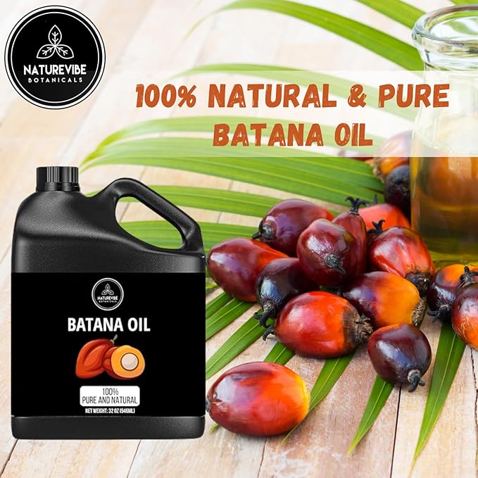 Naturevibe Botanicals Batana Oil 32 oz 100% Pure & Natural Oil for Hair, Skin & Scalp Care | Deep Moisturizing Body Oil | Ideal for Dry Hair, Massage & Daily Use (946 ml)