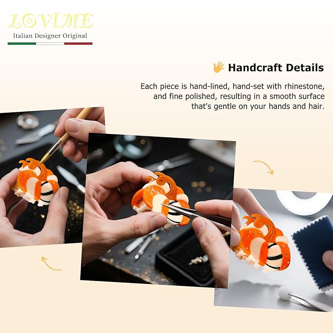 Small Halloween Hair Clips for Women Rhinestone Pumpkin Acetate Claw Clip