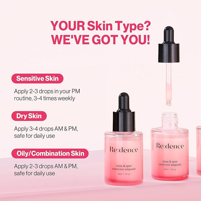 [Redence] Dark Spot Corrector Serum with 5% Niacinamide & Vitamin C | Tone & Spot Ampoule for Uneven Tone & Hydration | Korean Daily Skincare for All Skin Types | 30ml / 1 fl oz