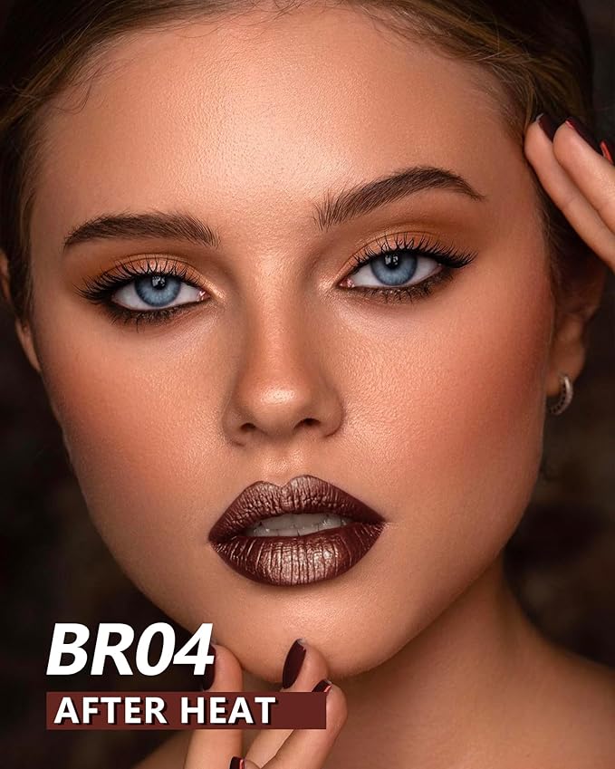 MAKI YIKA Brown Lipstick for Women Bronze Metallic Lipsticks Long Lasting