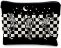 RYYCDOI Goth Spooky Gifts for Women, Gothic Horror Skeleton Black Makeup Bag Cosmetic Pouch
