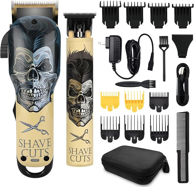 BESTBOMG® Professional Hair Clippers for Men, Clipper & Trimmer Set, Yellow