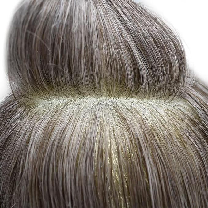 F M FACE MIRACLE NEW YORK Toupee for Men French Lace Center Mens Toupee Hairpiens Human Hair Replacement System Black Brown Blonde Gray Hair Units, 7X9