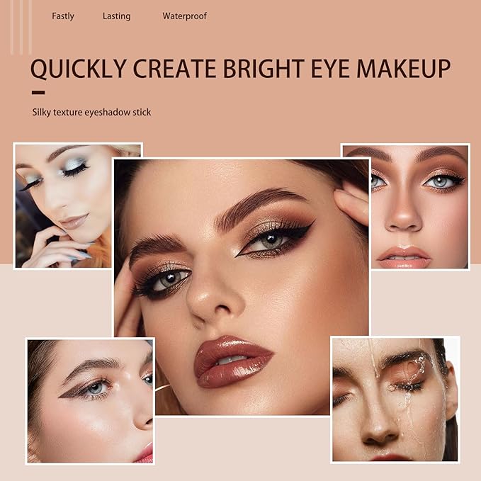 MooGlamor Colorful Shimmer Eyeshadow Eye Shadow Sticks Set (Type A 8 Pcs)