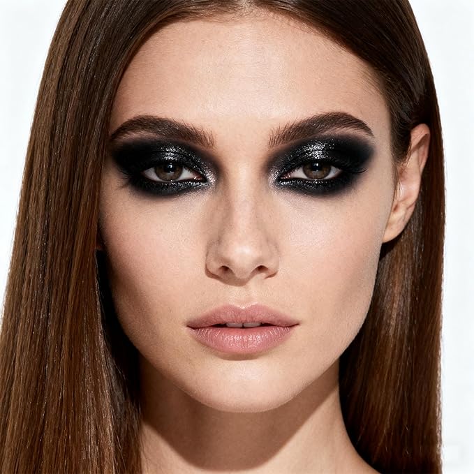 Hyesamyo Black Eyeshadow for Mature Skin14 Color Cream Stick - Crease-Proof Formula That Won't Settle into Fine Lines - Soft Focus Matte & Luminous Shimmer Shades (17#)
