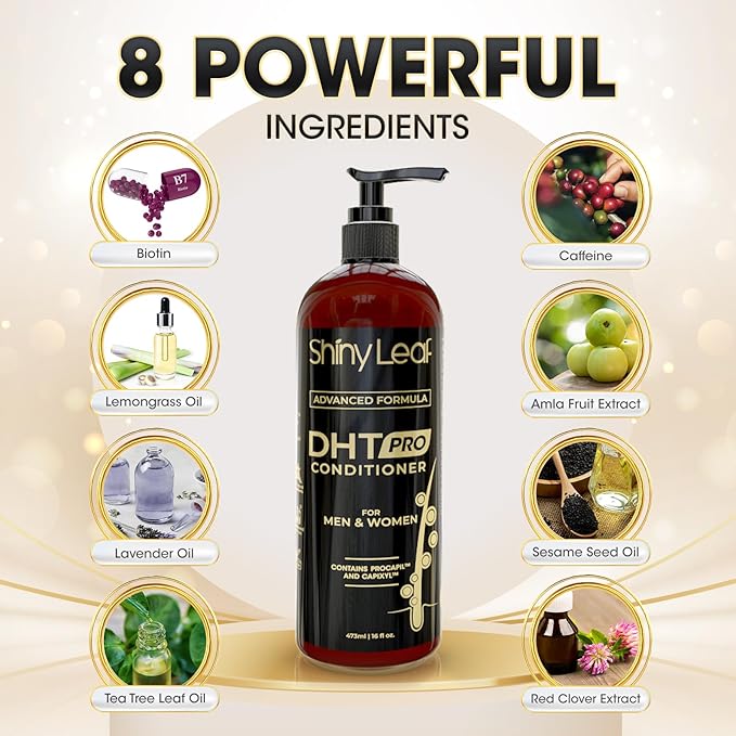 Shiny Leaf Hair Loss Conditioner, Biotin & DHT Blocker, Sulfate Free, 16 oz