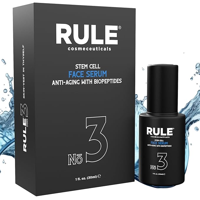 RULE COSMECEUTICALS - No.3 - Facial Serum with Biopeptides & Apple Stem Cells, Face Serums for Anti Aging, Peptide Serum as Skin Toner and Dark Spot Remover for Face, 30 mL