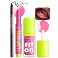 Wugbc Brown Lip Liner & Pink Lip Gloss Set Moisturizing Lip Kit, Smooth Dark Brown Lip Liner Pencil Hydrating Lip Tinted Oil Non Sticky Lip Click Balm Lightweight Long Lasting Daily Lip Care for Women