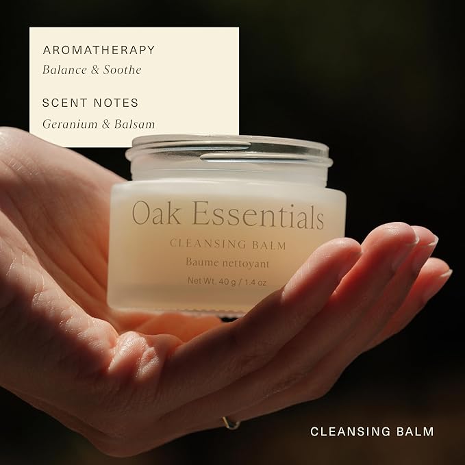 Oak Essentials Cleansing Balm, Balm-to-Oil Makeup Remover, 1.4oz