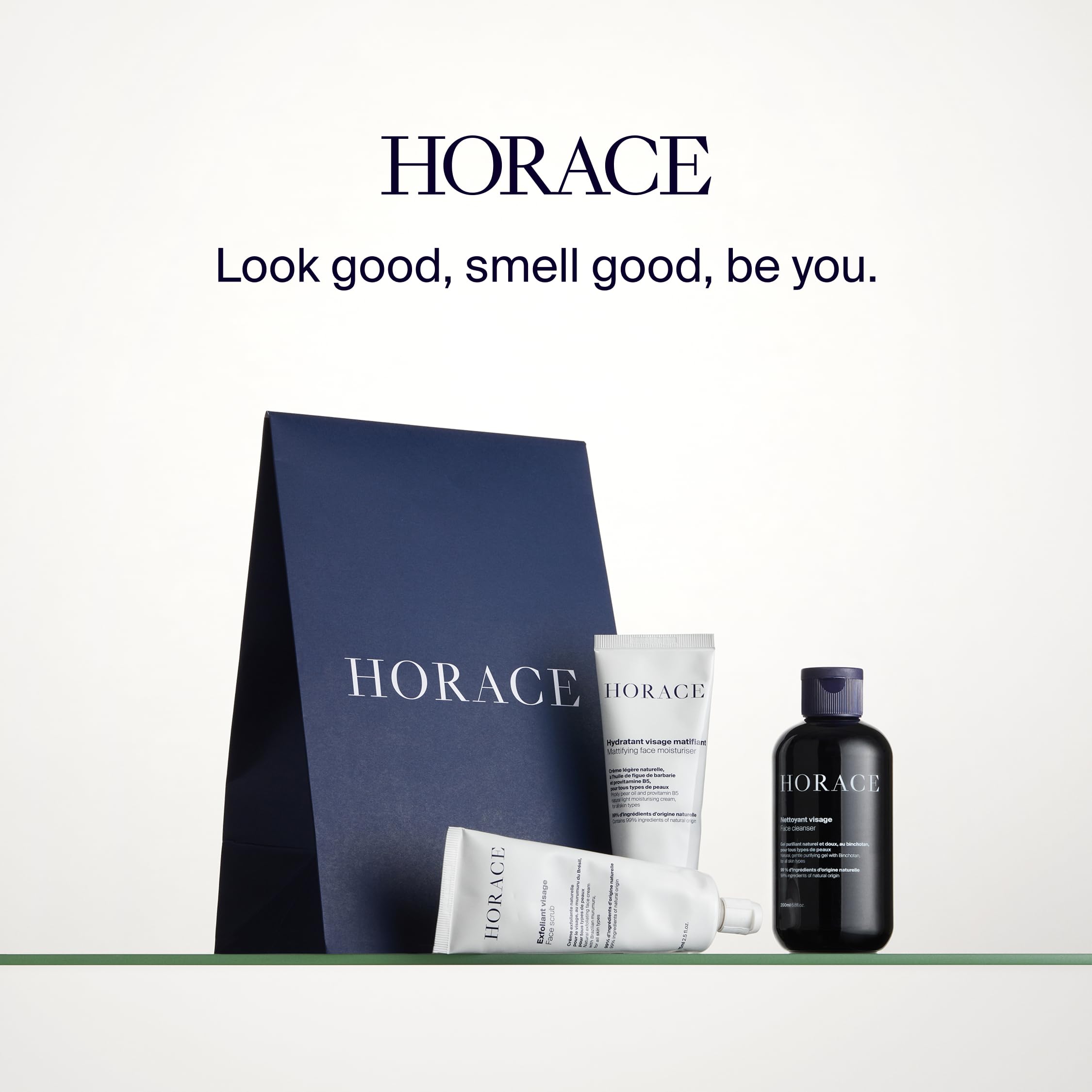 HORACE Mattifying Face Moisturizer for Men – 96.6% Natural Ingredients – No Silicones or Mineral Oils – Moisturising Cream for All Skin Types – Unscented, 75 ml