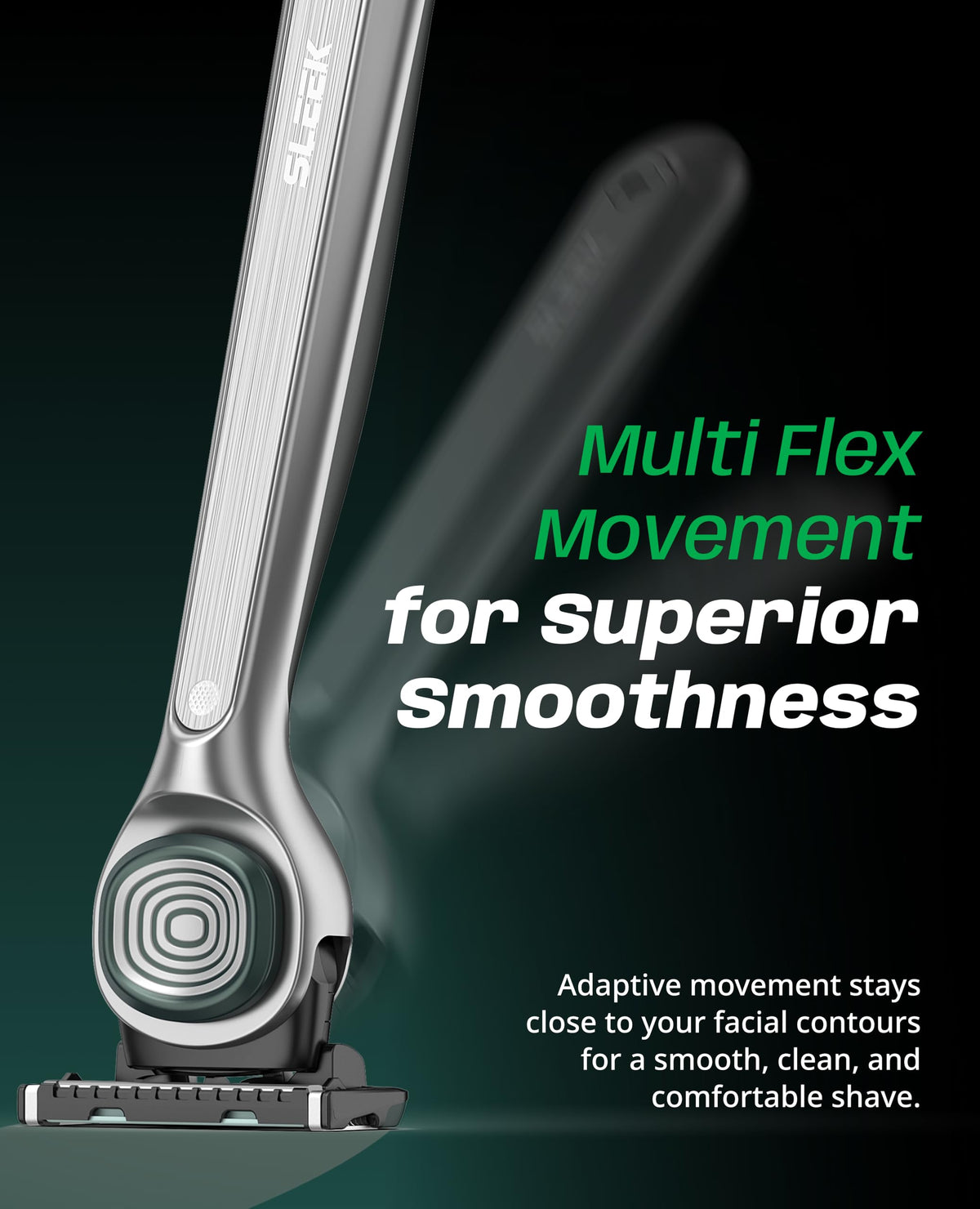 DORCO SLEEK 6 Blade Razor for Men with Multi-Flex Technology for a Smooth & Comfortable Shave | Cartridge Razor for Men, Razor Handle + 2 Cartridges