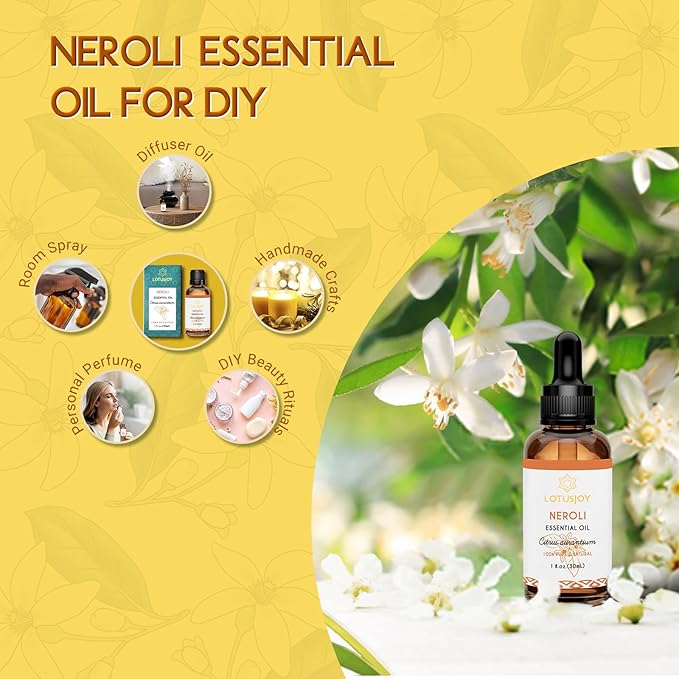 LOTUSJOY Neroli Essential Oil for Skin Diffuser Room Spray, 1 Oz