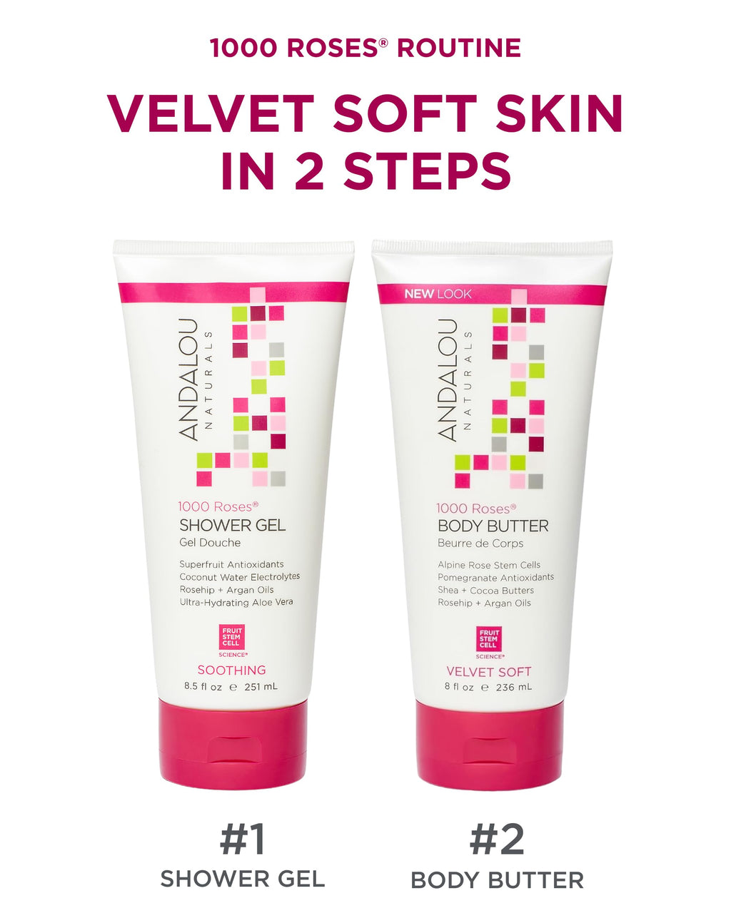 Andalou Naturals 1000 Roses Velvet Soft Body Butter (8 fl oz)