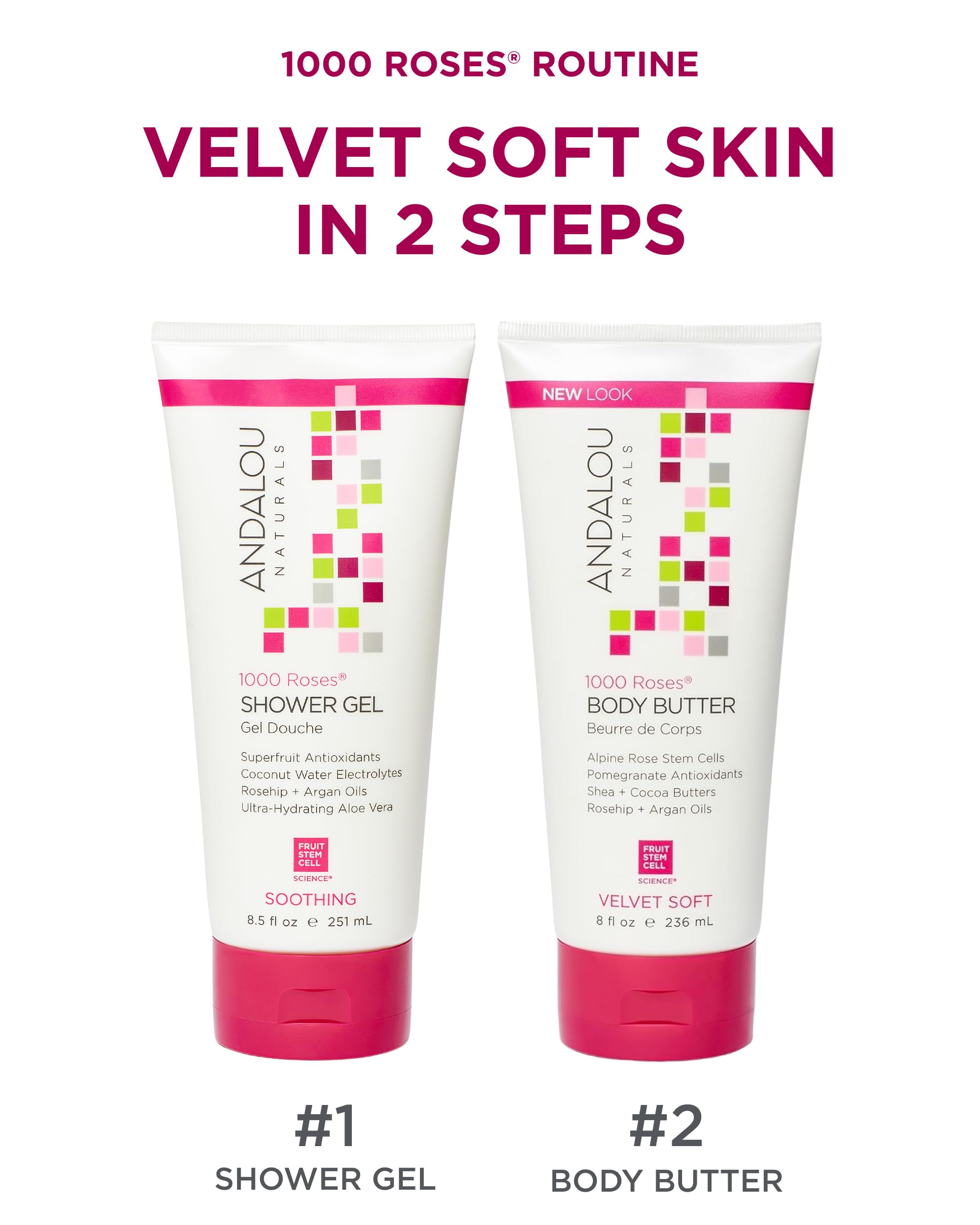 Andalou Naturals 1000 Roses Velvet Soft Body Butter (8 fl oz)