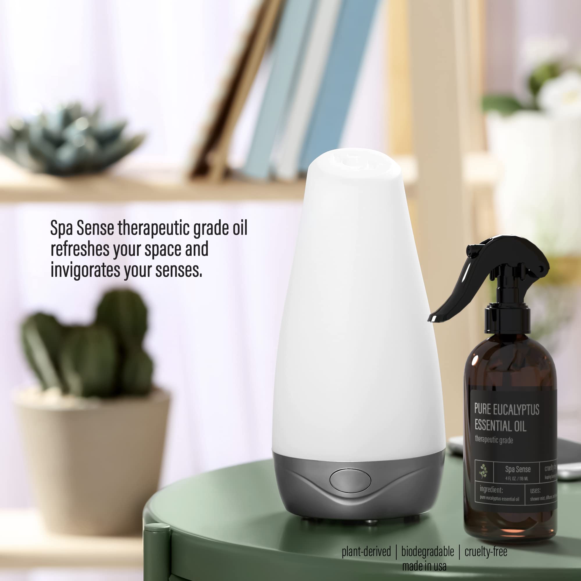 Spa Sense Pure Eucalyptus Oil Shower Mist and Steam Room Spray - 8 Ounce Premium Aromatherapy Eucalyptus Essential Oil Spray