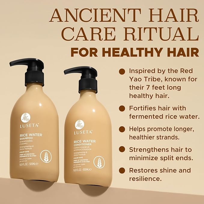 Luseta Rice Water Shampoo and conditioner Set Strengthening 33.8oz*2