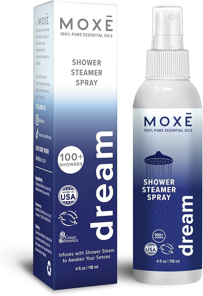 MOXĒ Dream Shower Steamer Spray for Bedtime Routine & Tension Relief, 4oz