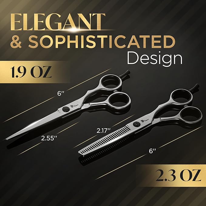 Fagaci Hair Cutting Scissors & Thinning Shears Set 6 Inch