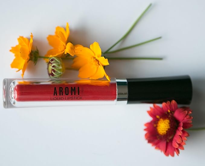 Aromi Bright Red Matte Liquid Lipstick (Preppy Red)