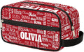 KFNHN Personalized Names Red Travel Cosmetic Organizer Case Portable Bag