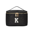 EURYNOME Makeup Bag with Custom Letter K, Water-Resistant Travel Organizer Pouch, (8.3x5.1x5.1 Inch) Cosmetic Case for Women