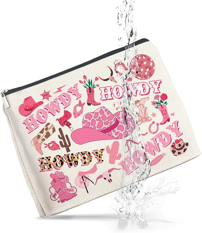 UPNEGE Cowgirls Gifts Western Howdy Makeup Bag for Teens Women