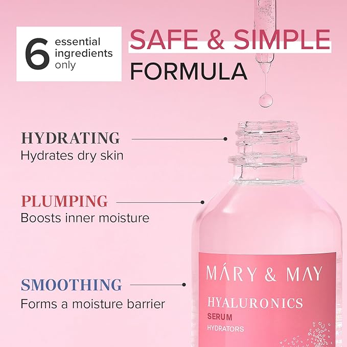 Mary&May Hyaluronic Acid Serum, 6 Types HA, 2.71 fl.oz