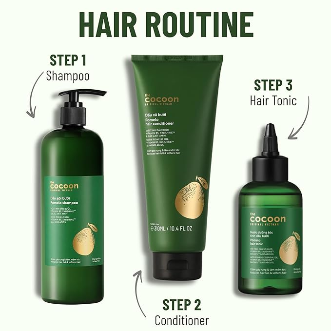 Cocoon Pomelo Oil Sulfate Free Shampoo, Strengthening and Volumizing Hair Cleanser with Xylishine & Amino Acids for Thin and Damaged Hair, Vegan Haircare, 16.9 fl oz