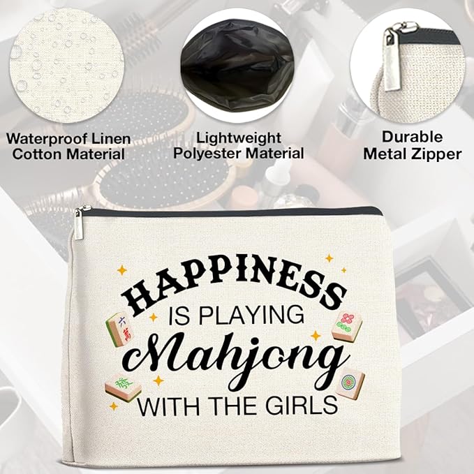 UPNEGE Mahjong Gifts Makeup Bag Accessories for Women Lovers Players
