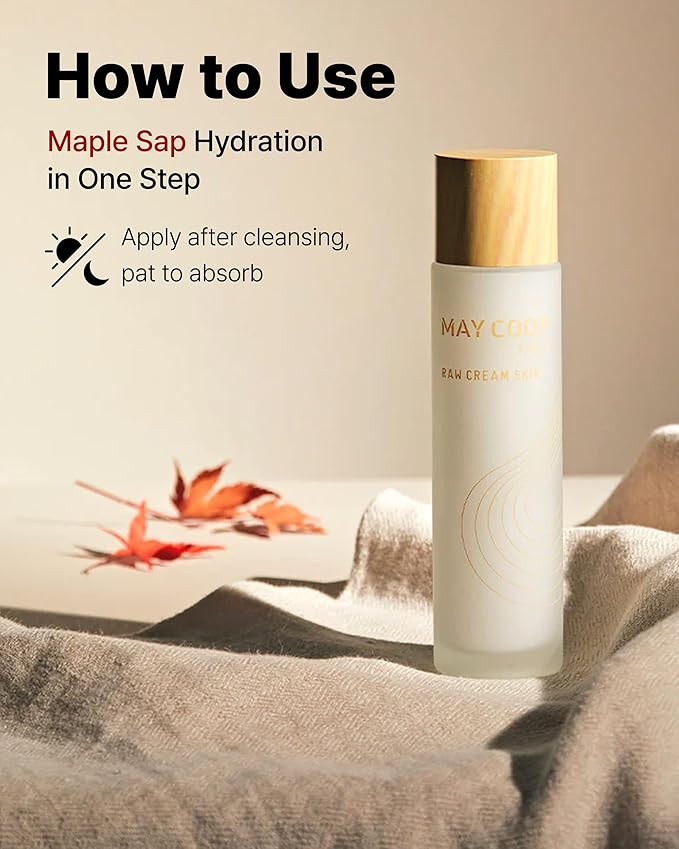 MAY COOP Cream Skin Toner for Face | 2-in-1 Toner & Moisturizer for Deep Hydration | 85% Maple Sap, Lightweight Essence, Softening, Nourishing | Korean Skincare, Vegan, Clean Beauty, 3.71 fl.oz.
