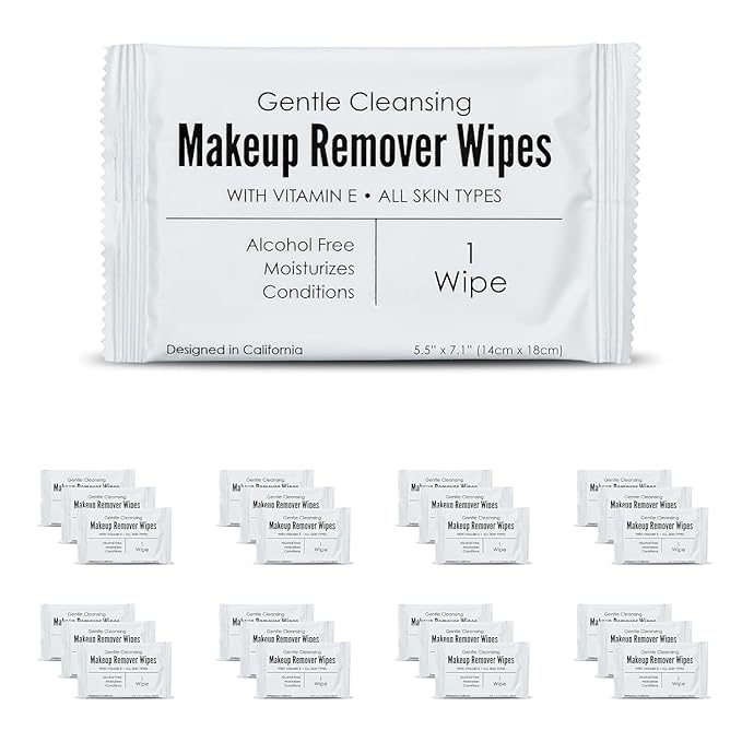 World Amenities Individual Makeup Remover Wipes, 500 Individually Wrapped